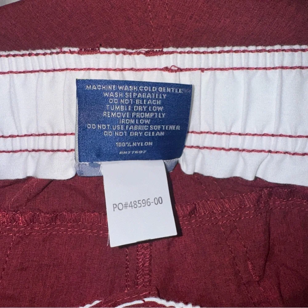 AFTCO Swim Surf Shorts Men’s 38 Red‎ Nylon Elastic Waist Logo Embroidered